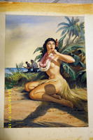 Mens Action cover 1960's Earl Norem Painting Beach 